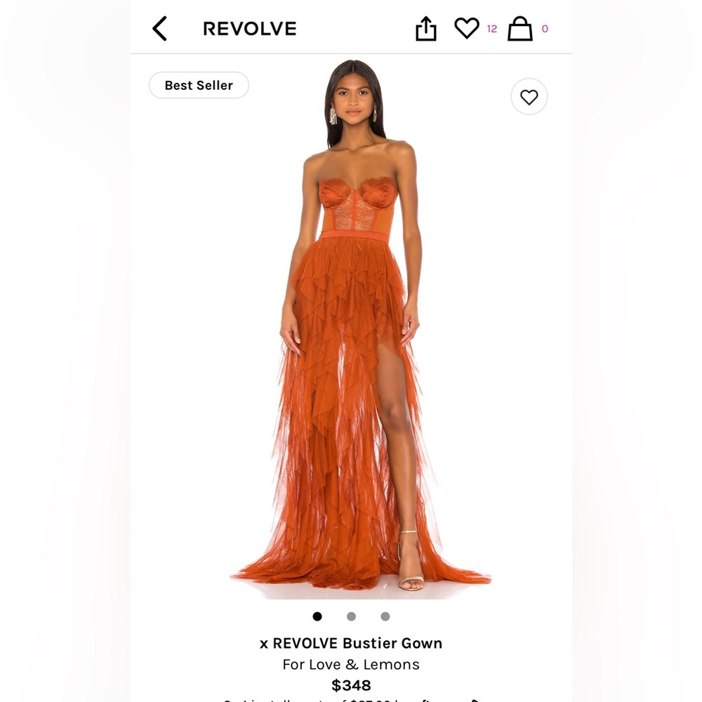 X Revolve For Love & Lemons Bustier Gown in XS